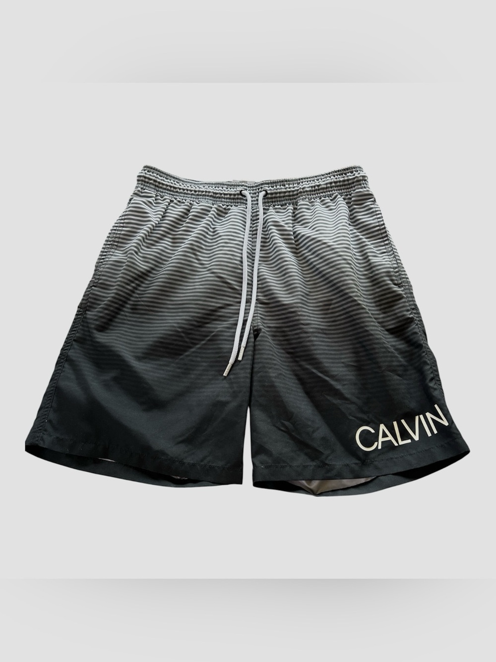 Calvin Klein Black and Gray Ombre Men's Swim Trunks